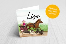 Paardenkoets met dieren meisje Paardenkoets met dieren meisje